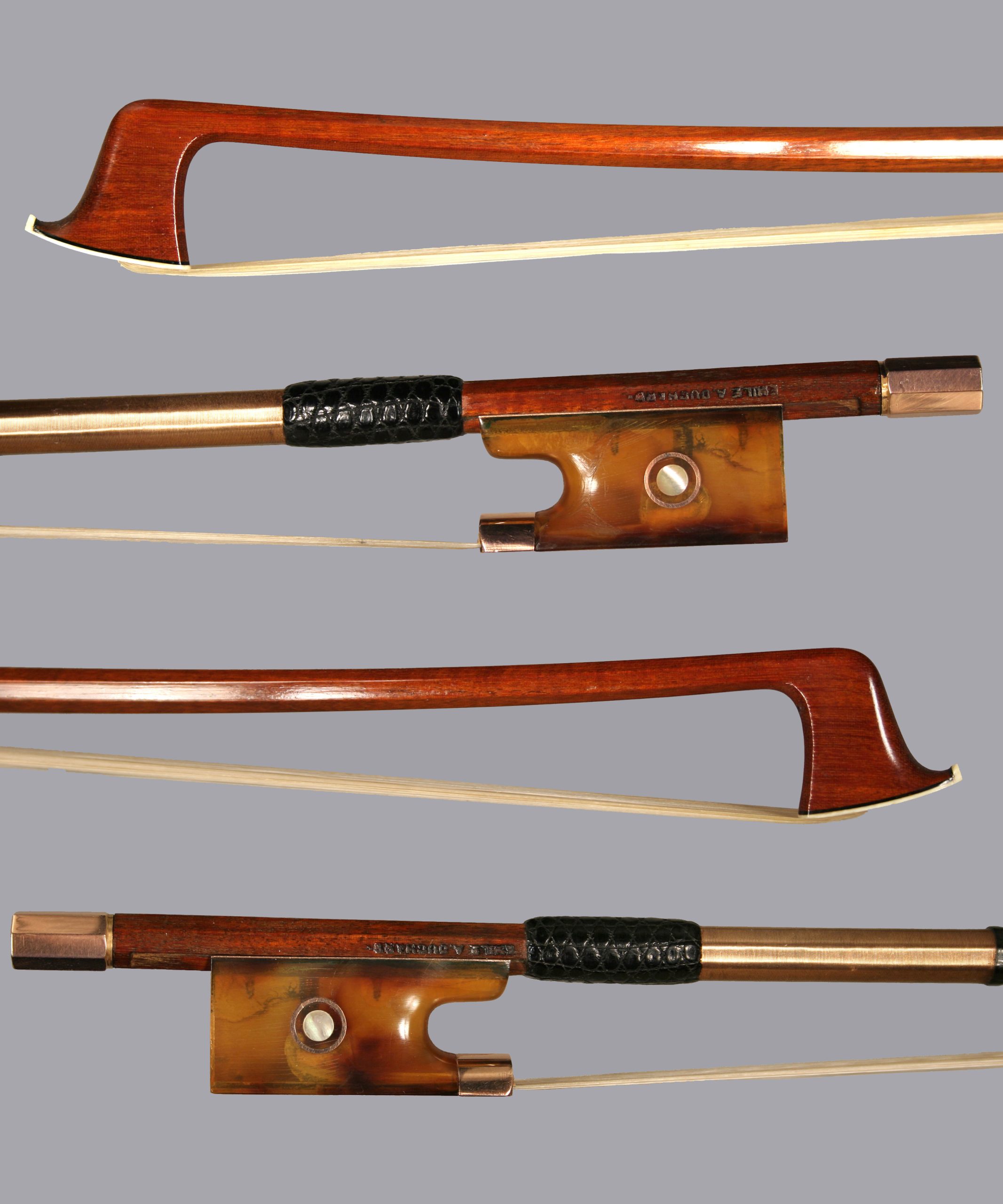 French violin bow by E.A. Ouchard, 1950. - Image 9